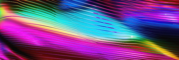 Fondo holográfico brillante multicolor con textura Ilustración generativa de IA