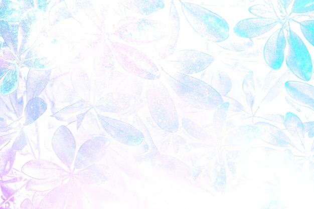 Fondo holográfico con estampado de plantas frondosas