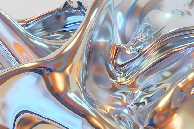 Fondo holográfico líquido ondulado metálico abstracto creativo