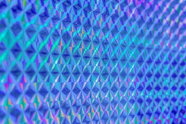 Foto fondo de holograma abstracto de textura iridiscente de hoja de arco iris holográfica