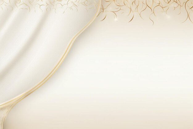 Fondo horizontal blanco crema satinado simple islámico en blanco decorado con adornos dorados