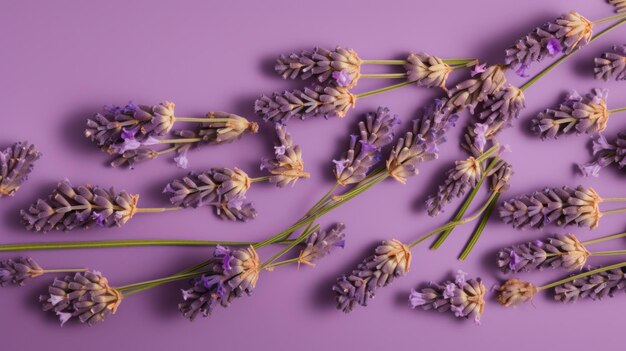 Fondo horizontal de hierbas aromáticas de lavanda