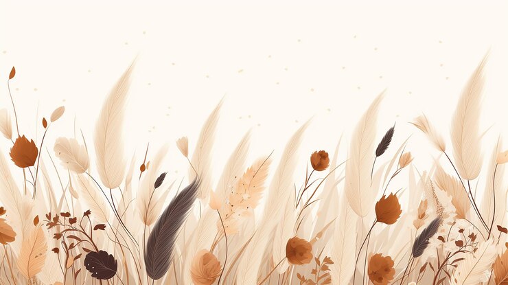 fondo horizontal con patrón floral de otoño para diseño de fondo de plantilla de banner