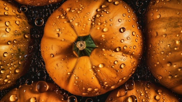 Fondo horizontal vegetal de calabaza orgánica fresca