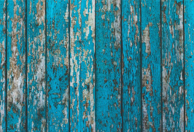 El fondo horizontal de las viejas tablas verticales está pintado en color azul claro.