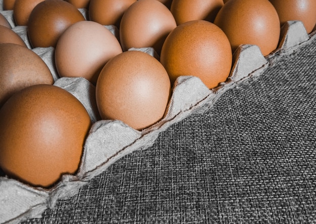 Fondo de huevos con espacio de copia. Concepto de salud. Alimentos ricos en proteínas