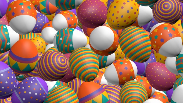 Fondo de huevos de Pascua abstractos Render 3d