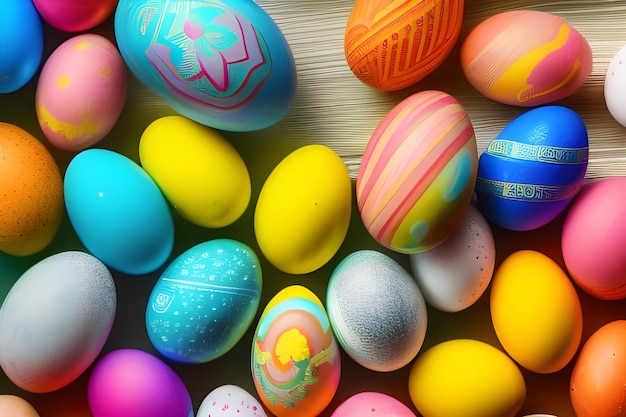 Fondo de huevos de Pascua brillante y alegre para tus celebraciones