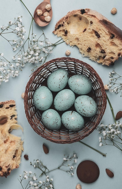 Fondo de huevos de Pascua de color pastel pintado a mano