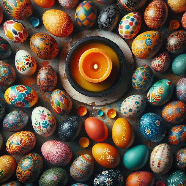 Fondo de huevos de Pascua de colores