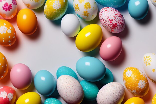 Fondo de huevos de pascua de colores 