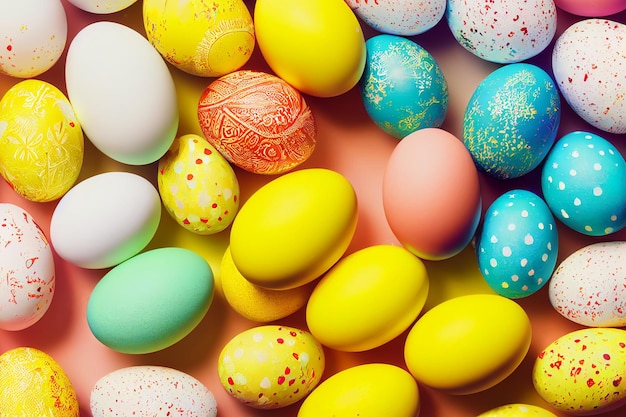 Fondo de huevos de pascua de colores 