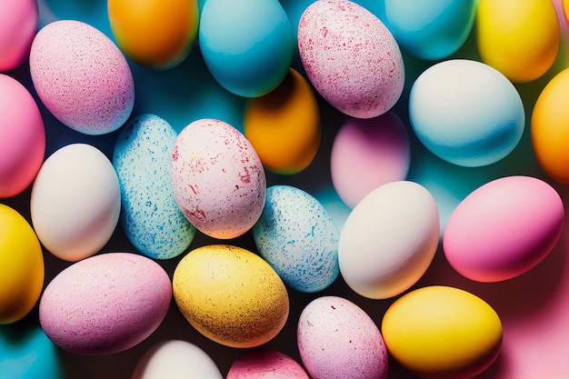 Fondo de huevos de pascua de colores 