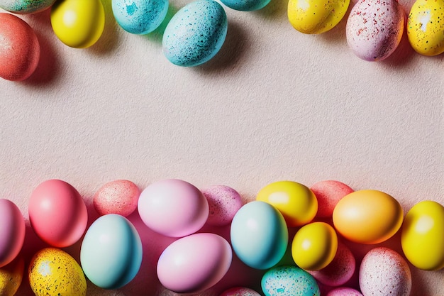 Fondo de huevos de pascua de colores 