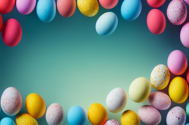 Fondo de huevos de pascua de colores 