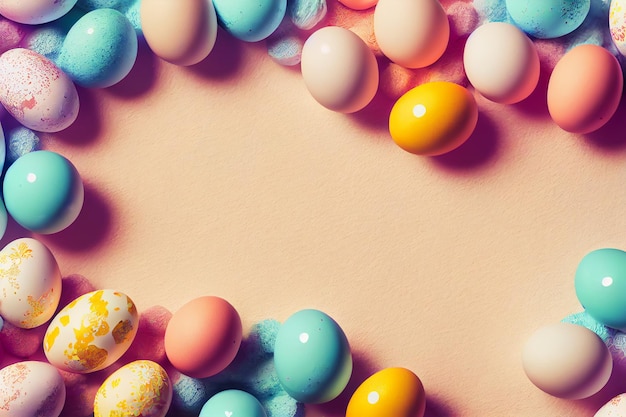 Fondo de huevos de pascua de colores 