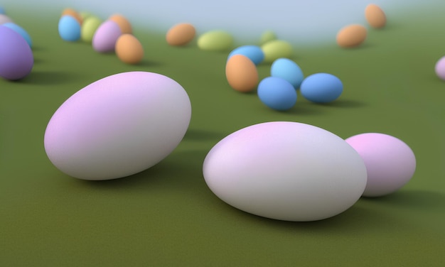 Fondo de huevos de pascua coloridos pastel | Foto Premium
