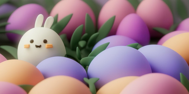 Fondo de huevos de pascua coloridos pastel | Foto Premium