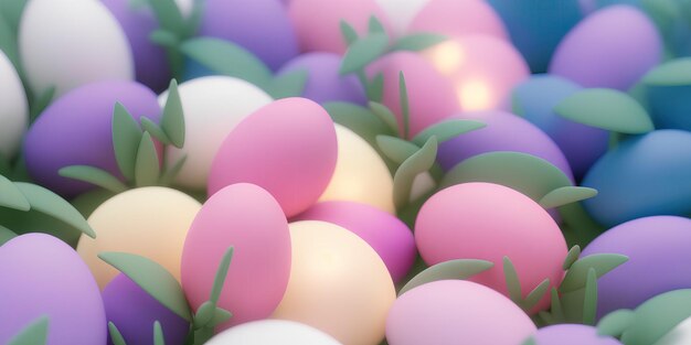 Fondo de huevos de pascua coloridos pastel | Foto Premium
