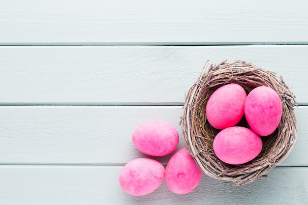 Fondo de huevos de pascua pastel. | Foto Premium