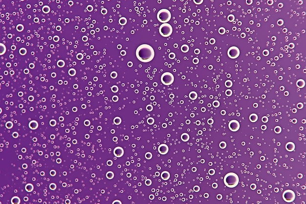 Foto fondo húmedo púrpura / gotas de lluvia para superponer en la ventana, clima, gotas de agua de lluvia en el vidrio transparente