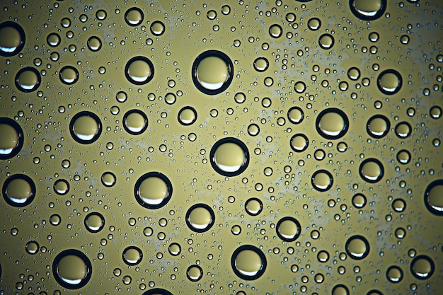 fondo húmedo verde / gotas de lluvia para superponer en una ventana, clima, gotas de agua de lluvia en un vidrio transparente