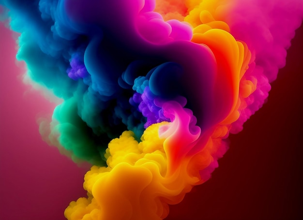 Fondo de humo colorido, arte generado por ai