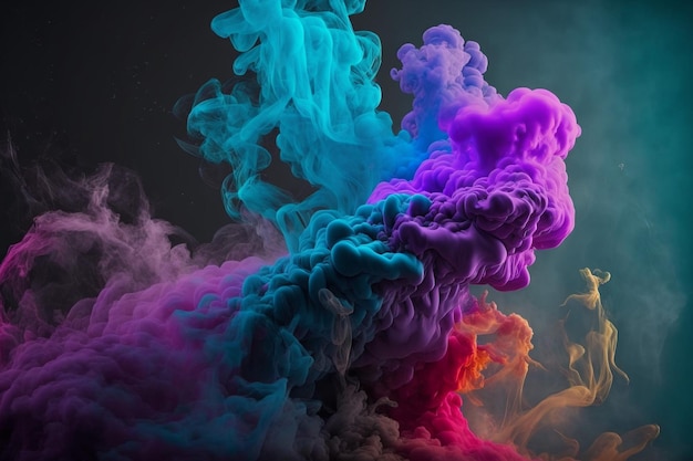 Fondo de humo colorido, arte generado por ai