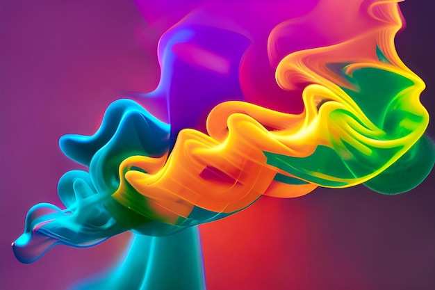 Foto fondo de humo colorido vibrante abstracto generado por ai