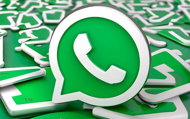 Fondo de icono de WhatsApp 3D en iconos generados por ai