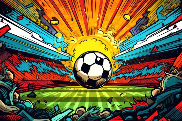 Fondo de ilustración de arte de doodle de fútbol de estadio de fútbol