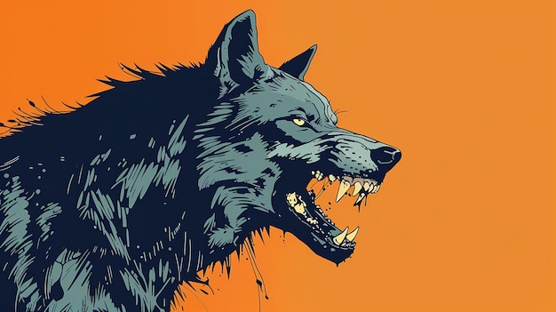 El fondo de la ilustración del arte del lobo alfa