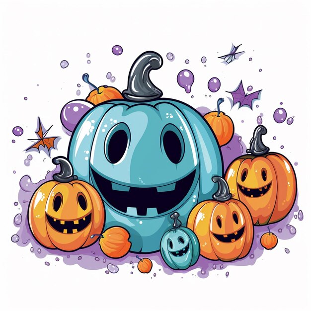 Fondo De Ilustración Bosque Espeluznante Calabaza Halloween