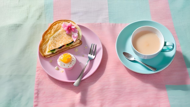 El fondo de la ilustración de las comidas lindas