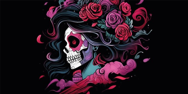 fondo de ilustración de concepto de día de muertos