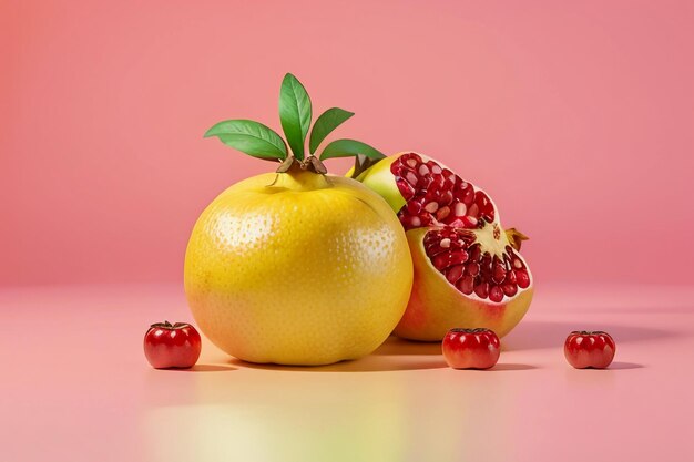 El fondo de la ilustración del delicioso papel tapiz de la fruta de la granada es fruta de cocina china