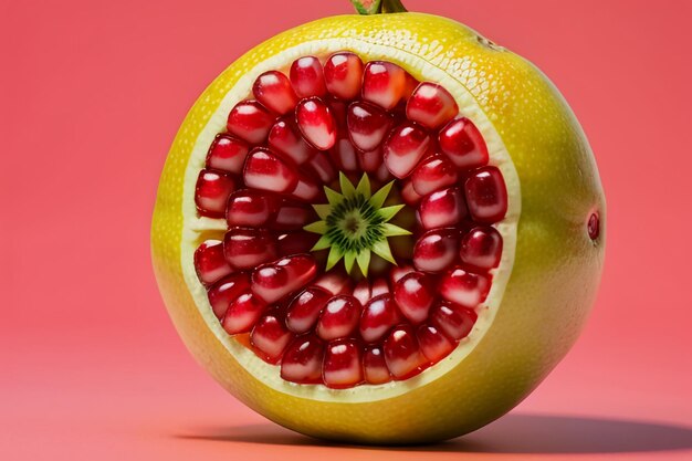 El fondo de la ilustración del delicioso papel tapiz de la fruta de la granada es fruta de cocina china