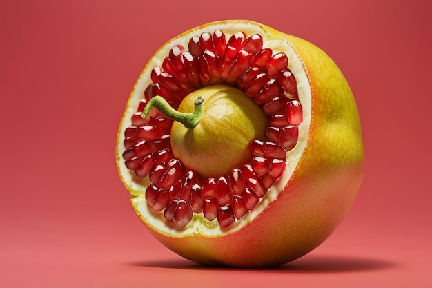 El fondo de la ilustración del delicioso papel tapiz de la fruta de la granada es fruta de cocina china