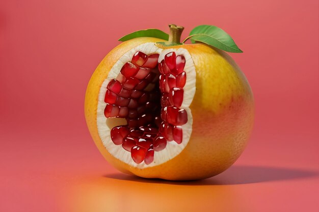 Foto el fondo de la ilustración del delicioso papel tapiz de la fruta de la granada es fruta de cocina china