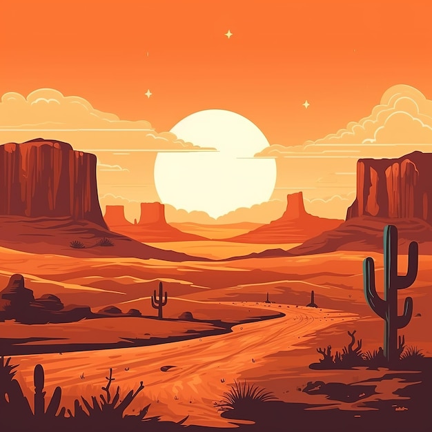 fondo de ilustración del desierto