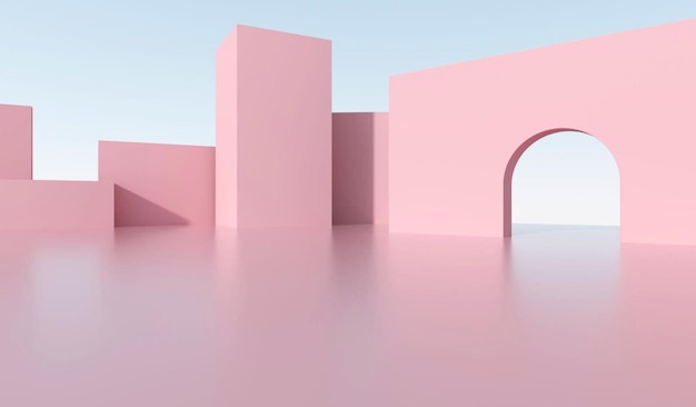 Fondo de ilustración de exposición de representación 3D