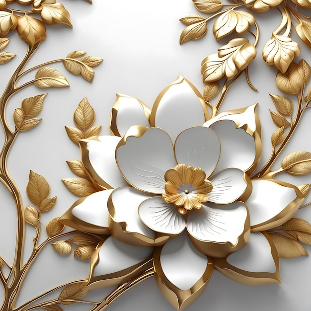 Fondo ilustración flor ornamento diseño textura dorada