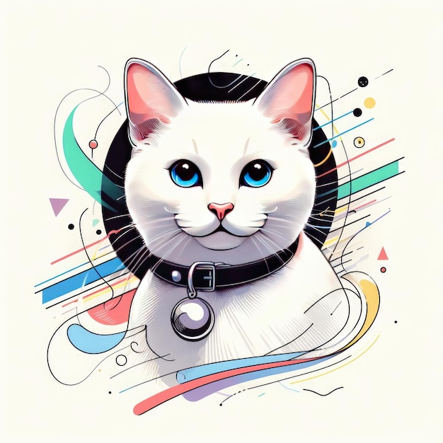 El fondo de la ilustración del gato