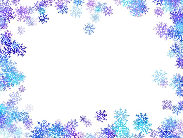 Fondo de ilustración de marco de Navidad de copo de nieve