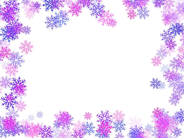 Fondo de ilustración de marco de Navidad de copo de nieve