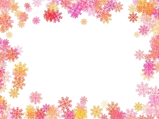 Fondo de ilustración de marco de Navidad de copo de nieve