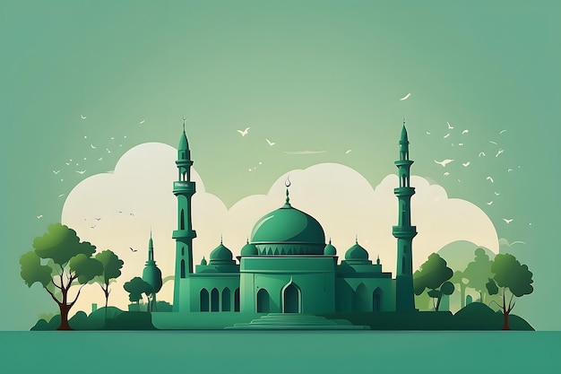 El fondo de la ilustración de la mezquita