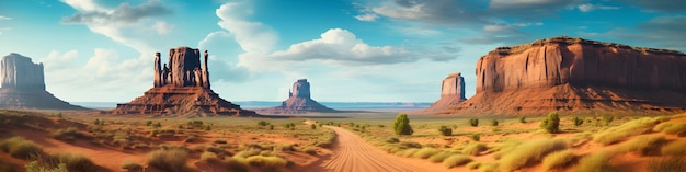 Foto el fondo de la ilustración del paisaje del desierto de arizona