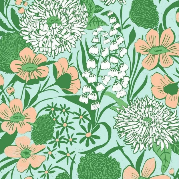 fondo de ilustración de patrón de naturaleza floral abstracto sin costuras