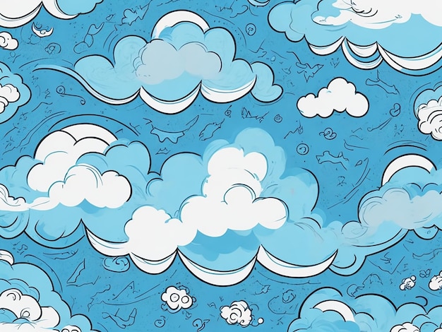 El fondo de la ilustración del patrón de nubes